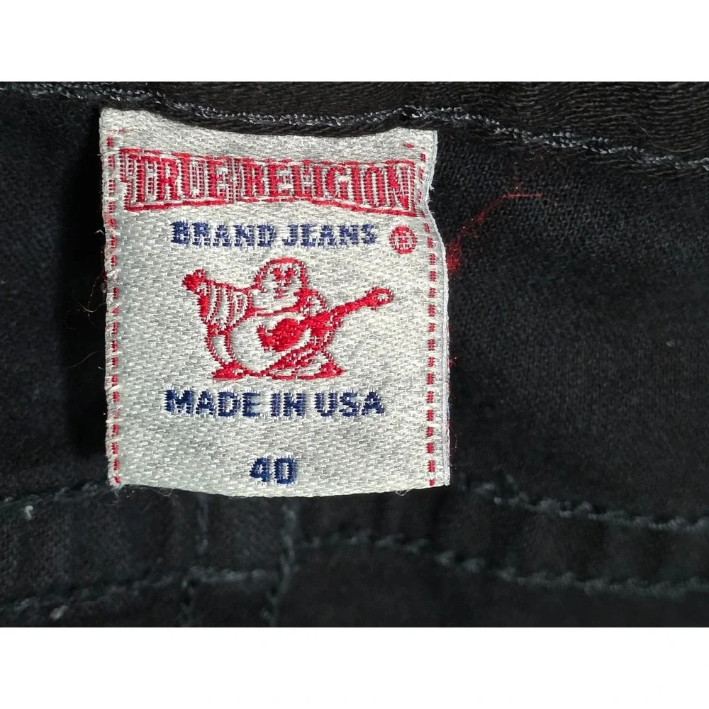True Religion vintagey2k Bobby Jeans Mens 40 Black Straight Leg Denim